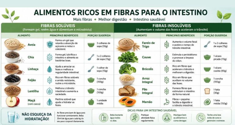 Alimentos ricos em fibras para o intestino